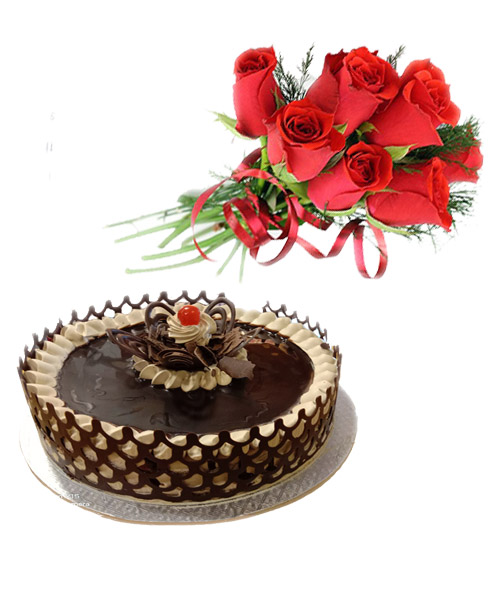 Chocolate Cake With Flowers