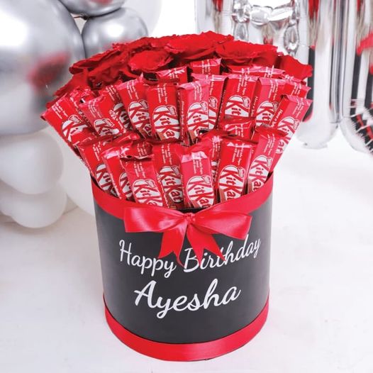 Customized Pack of Chocolate With Flower Basket